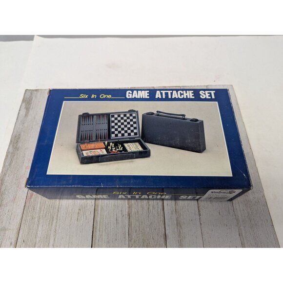 Magnetic Travel 6 Game Set in Travel Attache Case Complete Tiawan - Picture 2 of 8